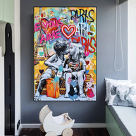 Banksy I Love You Canvas Wall Art - Add a Touch of Street Art-MinimalisticDecor.com