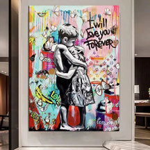 Banksy I will Love you forever Canvas Wall Art-MinimalisticDecor.com