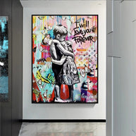 Banksy I will Love you forever Canvas Wall Art-MinimalisticDecor.com