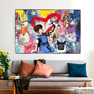 Banksy Life is Beautiful Canvas Wall Art-MinimalisticDecor.com