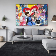 Banksy Life is Beautiful Canvas Wall Art-MinimalisticDecor.com