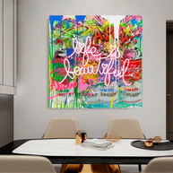 Banksy Life Is Beautiful Canvas Wall Art-MinimalisticDecor.com