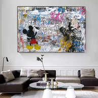 Banksy Life is Beautiful Mickey Canvas Wall Art-MinimalisticDecor.com