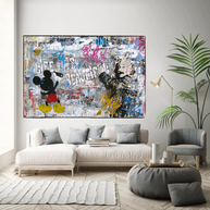 Banksy Life is Beautiful Mickey Canvas Wall Art-MinimalisticDecor.com