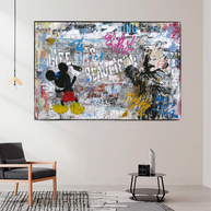 Banksy Life is Beautiful Mickey Canvas Wall Art-MinimalisticDecor.com