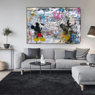 Banksy Life is Beautiful Mickey Canvas Wall Art-MinimalisticDecor.com