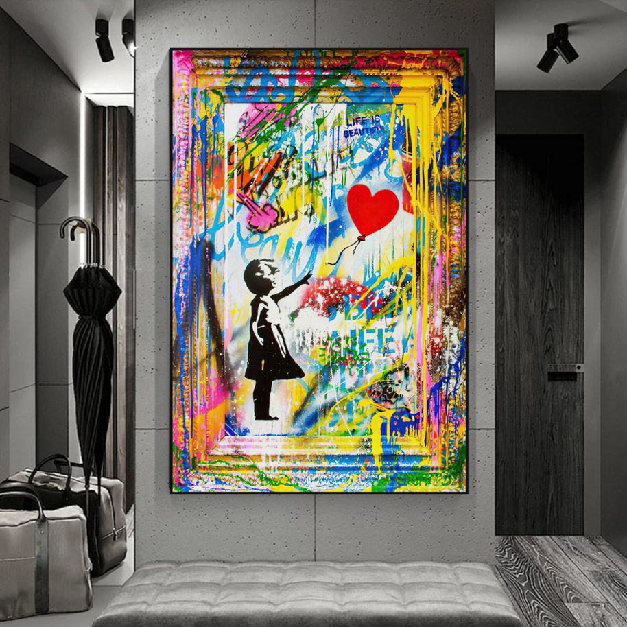 Banksy "Life is Beautiful" Wall Art - Add a Touch of Street Art-MinimalisticDecor.com