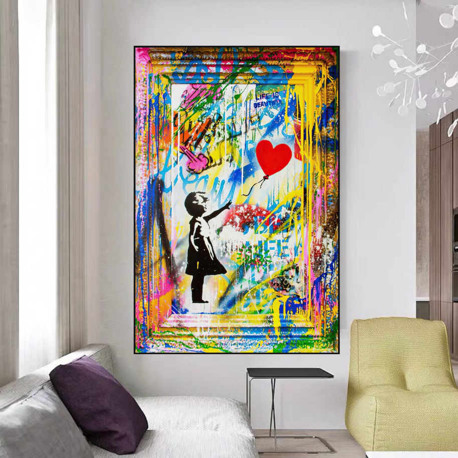 Banksy "Life is Beautiful" Wall Art - Add a Touch of Street Art-MinimalisticDecor.com