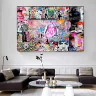 Banksy Los Angeles Hollywood Pop Art Canvas Wall Art-MinimalisticDecor.com