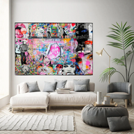 Banksy Los Angeles Hollywood Pop Art Canvas Wall Art-MinimalisticDecor.com