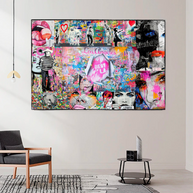 Banksy Los Angeles Hollywood Pop Art Canvas Wall Art-MinimalisticDecor.com