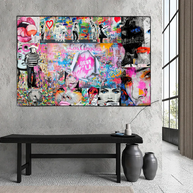 Banksy Los Angeles Hollywood Pop Art Canvas Wall Art-MinimalisticDecor.com