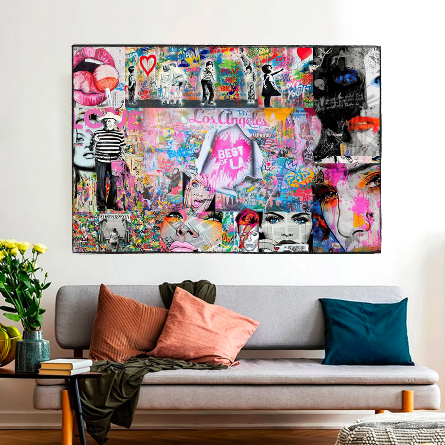 Banksy Los Angeles Hollywood Pop Art Canvas Wall Art-MinimalisticDecor.com