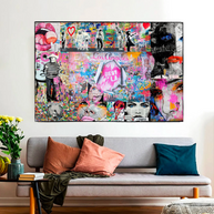Banksy Los Angeles Hollywood Pop Art Canvas Wall Art-MinimalisticDecor.com