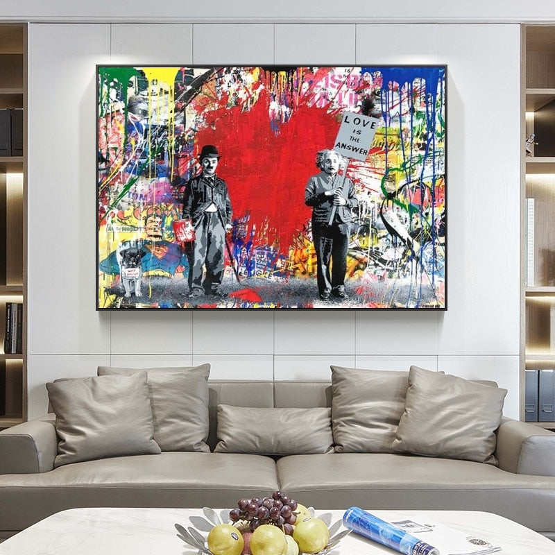 Banksy Love is Answer Canvas Wall Art-MinimalisticDecor.com