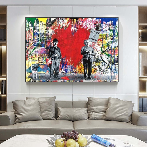 Banksy Love is Answer Canvas Wall Art-MinimalisticDecor.com