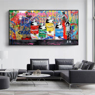 Banksy Never Give Up Canvas Art - Graffiti Street Art-MinimalisticDecor.com