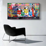 Banksy Never Give Up Canvas Art - Graffiti Street Art-MinimalisticDecor.com