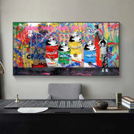 Banksy Never Give Up Canvas Art - Graffiti Street Art-MinimalisticDecor.com