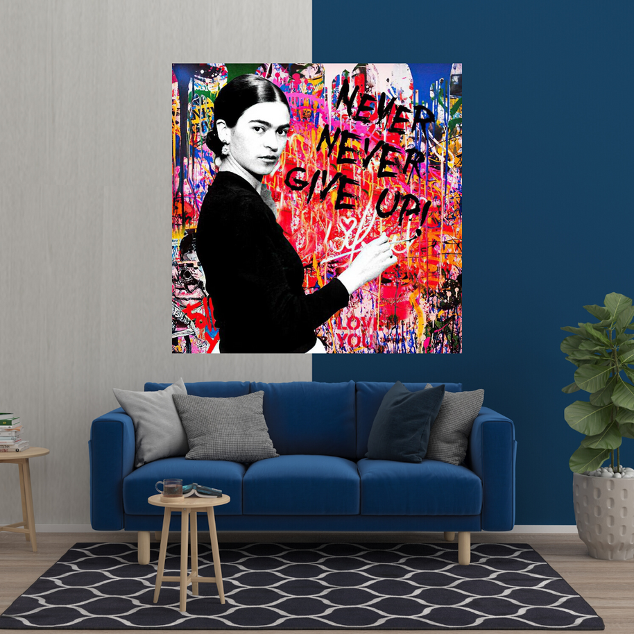 Banksy Never Give Up Canvas Wall Art-MinimalisticDecor.com