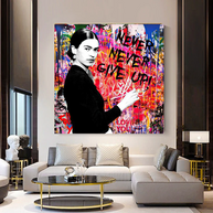 Banksy Never Give Up Canvas Wall Art-MinimalisticDecor.com