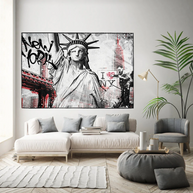 Banksy Statue of Liberty New York Canvas Wall Art-MinimalisticDecor.com