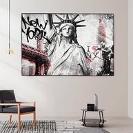 Banksy Statue of Liberty New York Canvas Wall Art-MinimalisticDecor.com