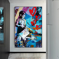 Banksy Steet Art Boy Planting Love Canvas Wall Art-MinimalisticDecor.com