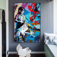 Banksy Steet Art Boy Planting Love Canvas Wall Art-MinimalisticDecor.com