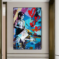 Banksy Steet Art Boy Planting Love Canvas Wall Art-MinimalisticDecor.com