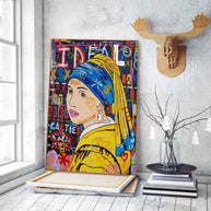 Banksy The Milkmaid Graffiti Canvas Wall Art-MinimalisticDecor.com