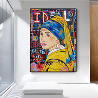 Banksy The Milkmaid Graffiti Canvas Wall Art-MinimalisticDecor.com