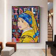 Banksy The Milkmaid Graffiti Canvas Wall Art-MinimalisticDecor.com