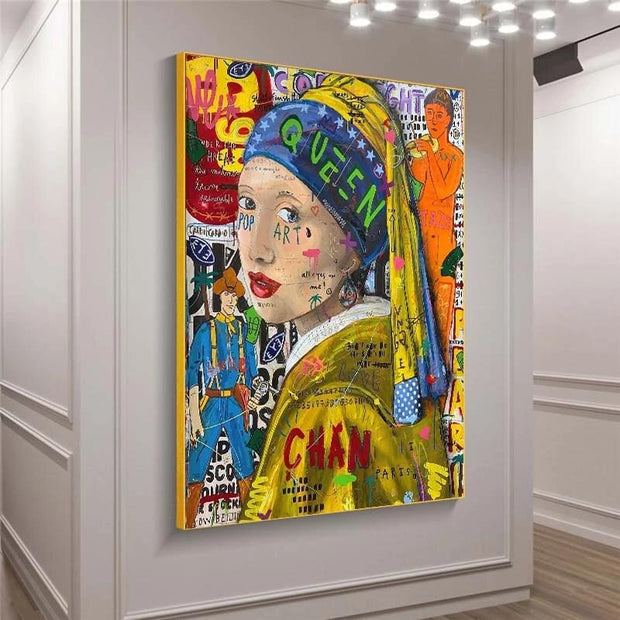 Banksy The Milkmaid Graffiti Canvas Wall Art-MinimalisticDecor.com