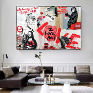 Banksy We are all in this Together Canvas Wall Art-MinimalisticDecor.com