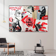 Banksy We are all in this Together Canvas Wall Art-MinimalisticDecor.com