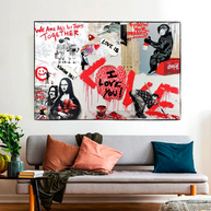 Banksy We are all in this Together Canvas Wall Art-MinimalisticDecor.com