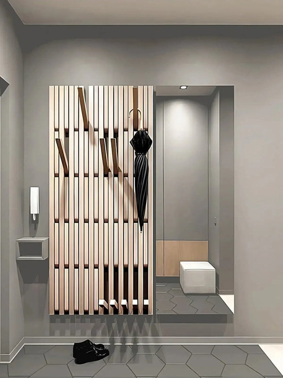 Beech Wood Piano Wall Hanging Coats Organiser-MinimalisticDecor.com