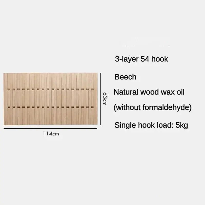 Beech Wood Piano Wall Hanging Coats Organiser-MinimalisticDecor.com