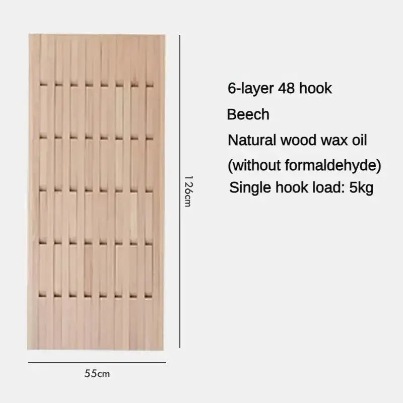 Beech Wood Piano Wall Hanging Coats Organiser-MinimalisticDecor.com