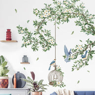 Birdcage Flower Wall Sticker – PVC Wall Decal-MinimalisticDecor