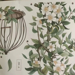 Birdcage Flower Wall Sticker – PVC Wall Decal-MinimalisticDecor