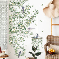 Birdcage Flower Wall Sticker – PVC Wall Decal-MinimalisticDecor