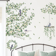 Birdcage Flower Wall Sticker – PVC Wall Decal-MinimalisticDecor