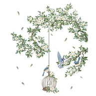 Birdcage Flower Wall Sticker – PVC Wall Decal-MinimalisticDecor