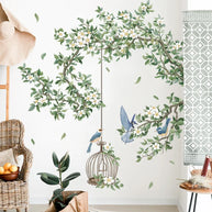 Birdcage Flower Wall Sticker – PVC Wall Decal-MinimalisticDecor