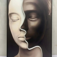 Black and White Neon LED Faces Wall Art – Minimalist Design-MinimalisticDecor.com