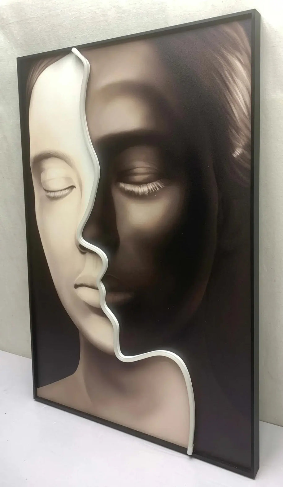 Black and White Neon LED Faces Wall Art – Minimalist Design-MinimalisticDecor.com