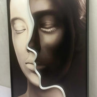 Black and White Neon LED Faces Wall Art – Minimalist Design-MinimalisticDecor.com