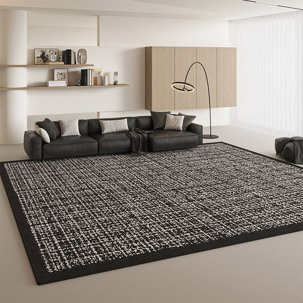 Black Net Rug: Modern Sophistication for Contemporary Spaces-MinimalisticDecor.com